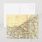 クリーブランドオハイオヴィンテージの地図 ポストカード (正面/裏面)