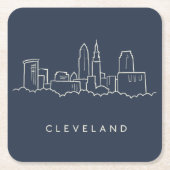 クリーブランドオハイオ州のスカイライン スクエアペーパーコースター (正面)