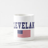 クリーブランドオハイオ州米国の旗 コーヒーマグカップ (中央)