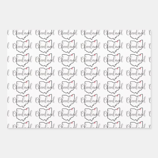クリーブランドオハイオ愛 ラッピングペーパーシート (正面2)