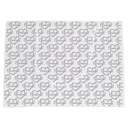 クリーブランドオハイオ愛 ラージペーパーバッグ (正面)