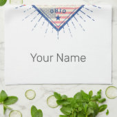 クリーブランドオハイオ統一された州ズスカイラインヴィンテージUSA キッチンタオル (折り畳み)