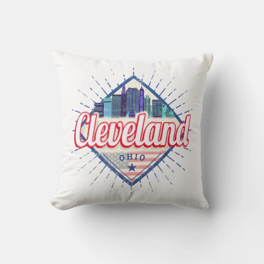クリーブランドオハイオ統一された州ズスカイラインヴィンテージUSA クッション (正面)