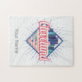 クリーブランドオハイオ統一された州ズスカイラインヴィンテージUSA ジグソーパズル (横)