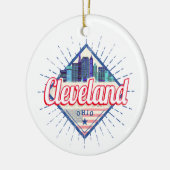 クリーブランドオハイオ統一された州ズスカイラインヴィンテージUSA セラミックオーナメント (左)