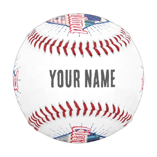 クリーブランドオハイオ統一された州ズスカイラインヴィンテージUSA 野球ボール (裏面)