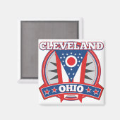 クリーブランドオハイオ赤白青愛国州旗 マグネット (正面/裏面)