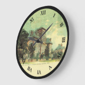 クリーブランドオハイオPostCardクロックケーススクールサイエンス ラージ壁時計 (傾斜)