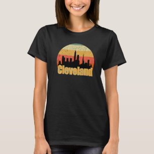 クリーブランドオースカイラインシルエットサンセットI Love Clev Tシャツ