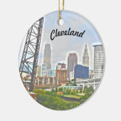 クリーブランドカラーズリバースカイライン セラミックオーナメント (左)