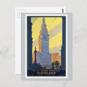 クリーブランドザニューユニオンターミナルヴィンテージ ポストカード (正面/裏面)