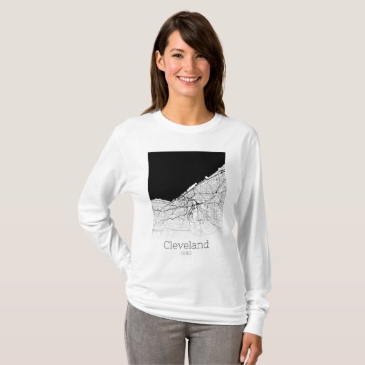 クリーブランドシティの地図 Tシャツ (正面フル)