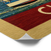 クリーブランドシルボートヴィンテージトラベルオハイオ ポスター (角)