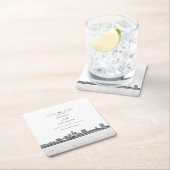 クリーブランドスカイライン紙コースター日付を保存 スクエアペーパーコースター (インサイチュ)