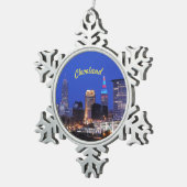 クリーブランドナイトスカイライン スノーフレークピューターオーナメント (右)