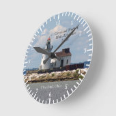 クリーブランドハーバーメイン玄関ライトクロック ラウンド壁時計 (傾斜)