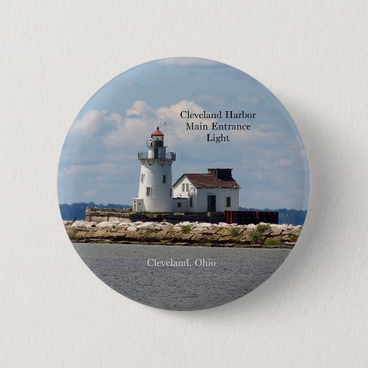 クリーブランドハーバーメイン玄関ライトボタン 缶バッジ (正面)