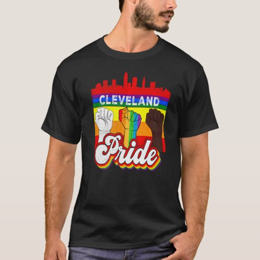 クリーブランドプライドレインボーゲイプライド国旗Lgbt Tシャツ (正面)
