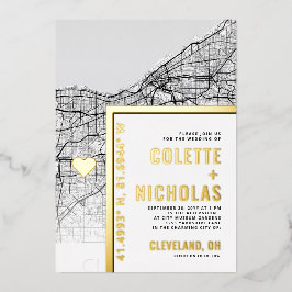 クリーブランドラブロケーター |シティテーマ結婚の 箔招待状