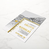 クリーブランドラブロケーター |シティテーマ結婚の 箔招待状 (回転した状態)