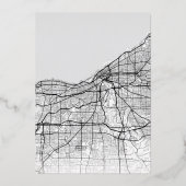 クリーブランドラブロケーター |結婚式の日付の保存 箔招待状 (裏面)