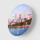 クリーブランドレイクビュー ラウンド壁時計 (傾斜)