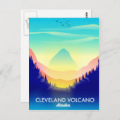 クリーブランド火山アラスカ旅行ポスター ポストカード (正面/裏面)