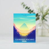 クリーブランド火山 アラスカ トラベルポスター ポストカード (スタンド正面)