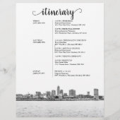 クリーブランド結婚の週末のウェルカム旅程 (裏面)