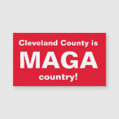 クリーブランド郡はMAGAの国の平らな磁石です (正面)