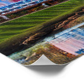 クリーブランド鮮やかオハイオスカイライン抽象芸術アート ポスター (角)