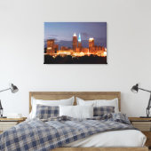 クリーブランド、オハイオターミナルタワーブルーキャンバスプリント キャンバスプリント (インサイチュ (寝室))