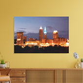 クリーブランド、オハイオターミナルタワーブルーキャンバスプリント キャンバスプリント (インサイチュ (リビング))