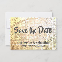 クリーブランド、オハイオ州 ヴィンテージ マップ セーブザデート