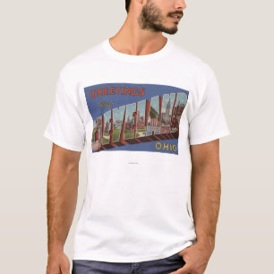 クリーブランド、オハイオ州-大きい手紙場面3 Tシャツ