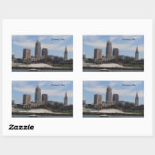 クリーブランドOHスカイラインステッカー 長方形シール (シート)