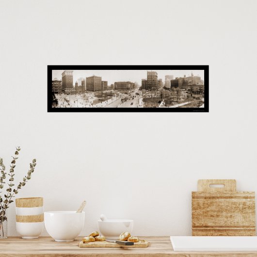 クリーブランドOHスクエア写真1912 ポスター (キッチン)