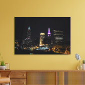 クリーブランドOHリバービューパープルキャンバス キャンバスプリント (インサイチュ (リビング))