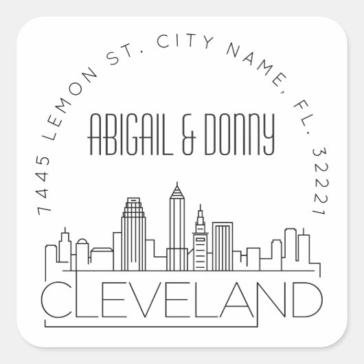 クリーブラ結婚ンドのカスタム住所 スクエアシール (正面)