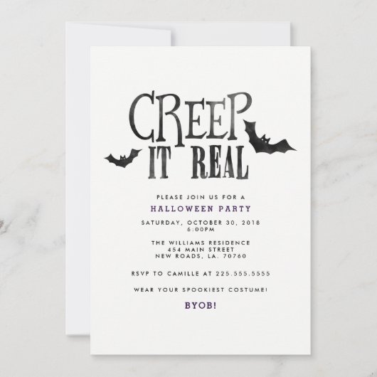クリープそれ実質のハローウィンパーティ 招待状 (正面)