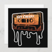 クリープなカセットテープ ハロウィン音楽 招待状 (正面/裏面)