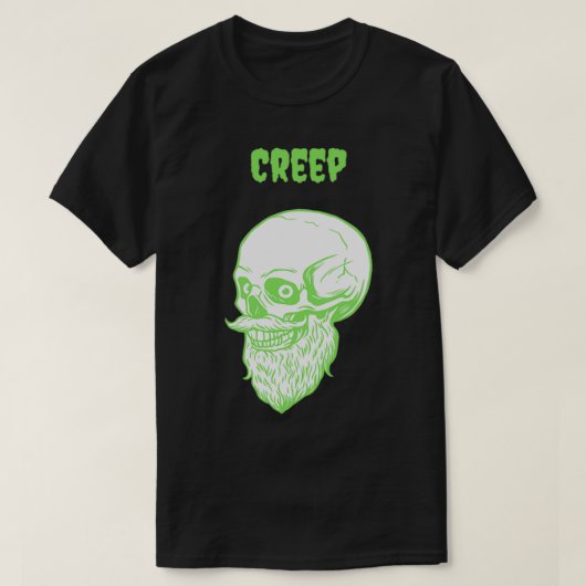 クリープひげのあるスカル Tシャツ (デザイン正面)