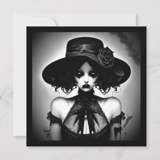 クリープィなゴシックガール ハロウィン 招待状 (正面)