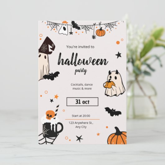 クリープィ&クラッシィ ハロウィンパーティーの招待状 招待状 (スタンド正面)