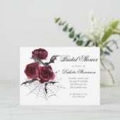 クリープィ・ビューティフル | ゴシック フラワー バット ブライダルシャワー 招待状 (スタンド正面)