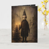 クリープマス スプーキーボーイ ゴシック ヴィンテージ カード (黄色い花)