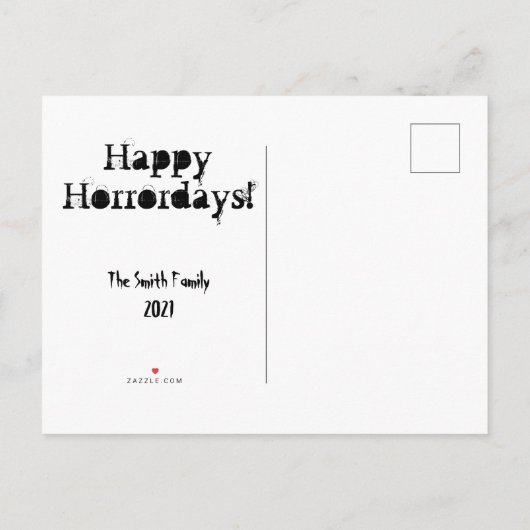  クリープマメリースホラークリスマスカスタムはがき インビテーションポストカード (裏面)