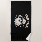 クリープ実在よいハロウィーン幽霊 ビーチタオル (正面)