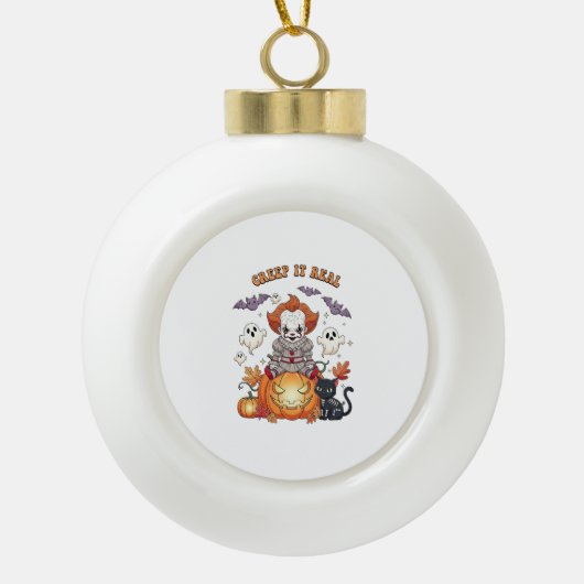 クリープ実在イチハロウィンピエロ セラミックボールオーナメント (正面)