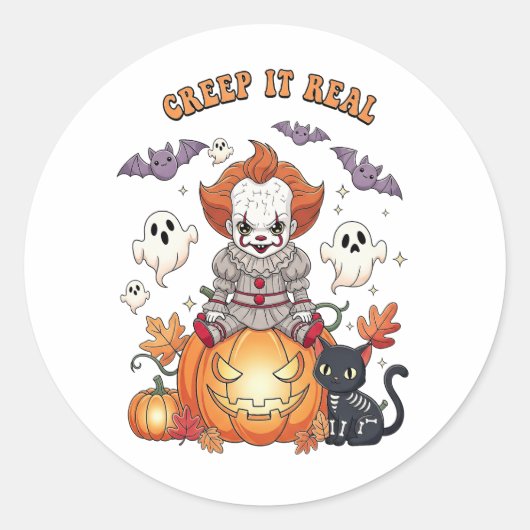 クリープ実在イチハロウィンピエロ ラウンドシール (正面)